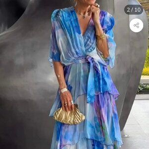 Garden Wedding Bohemian Maxi Dress by Molly - Size L